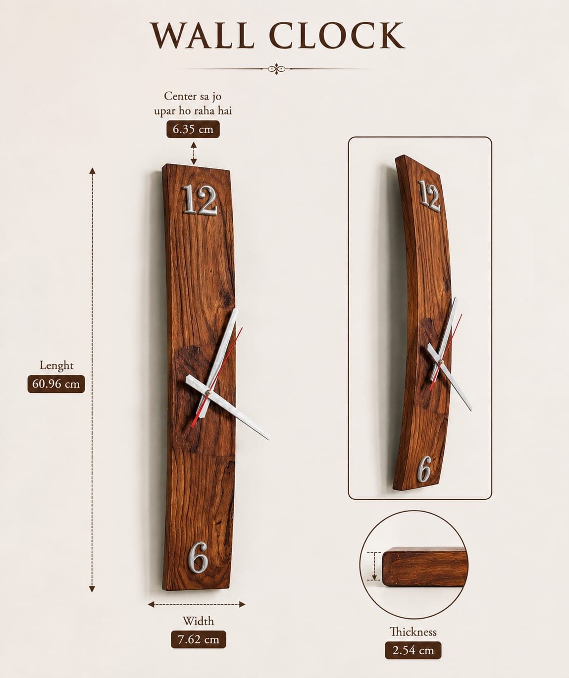 Handcrafted Heritage Wooden Wall Clock