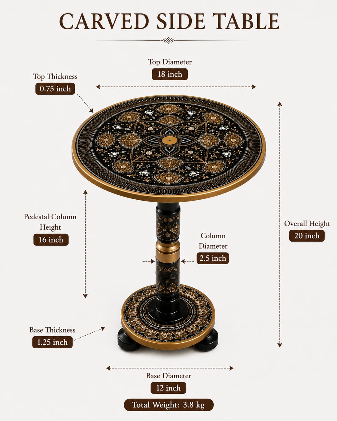 Naqshi Art Wooden Coffee Table