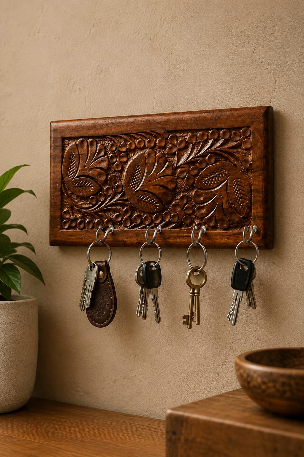 Handcrafted Wooden Key Holder