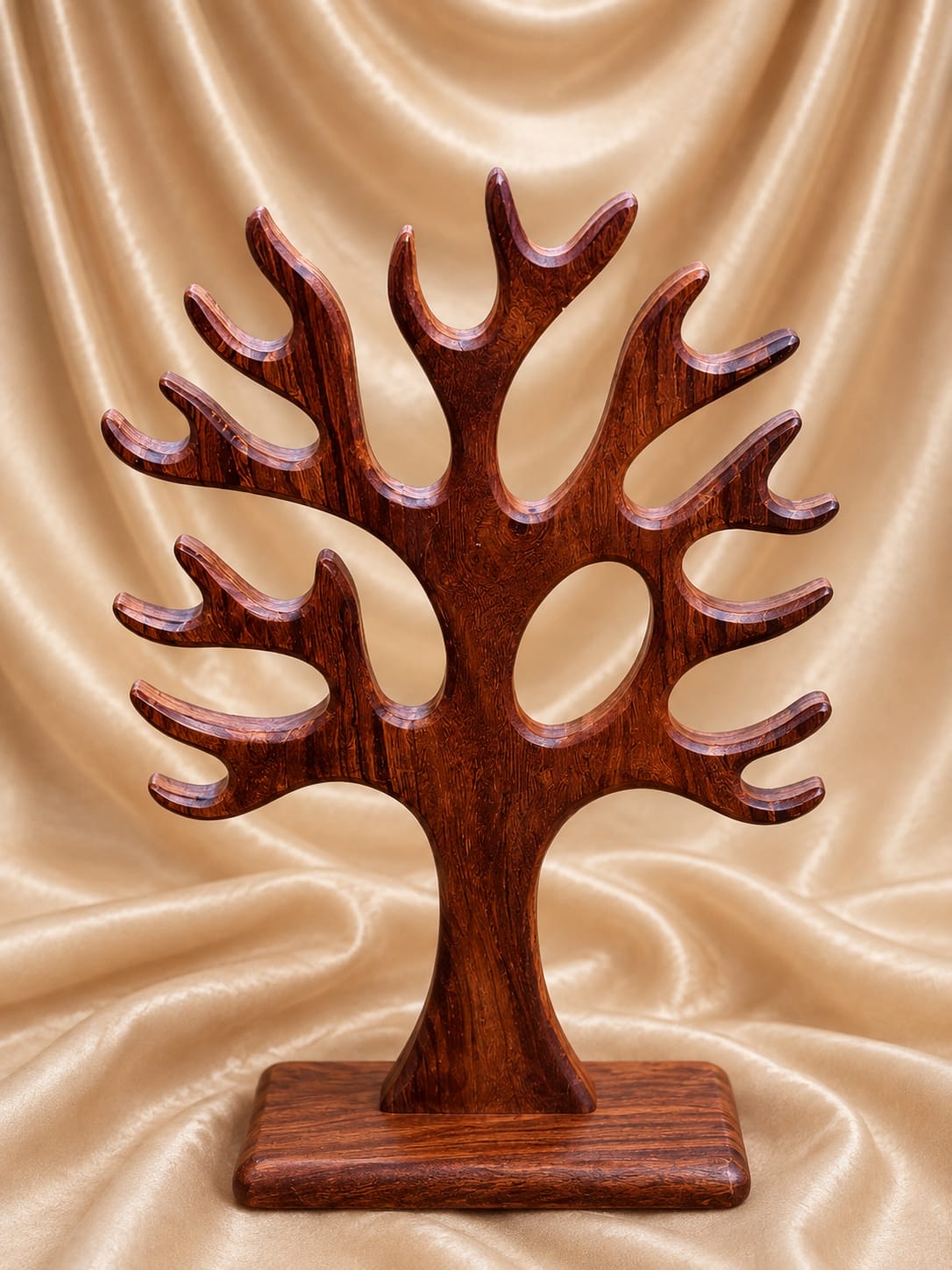 Handcrafted Heritage Wooden Jewelry Tree