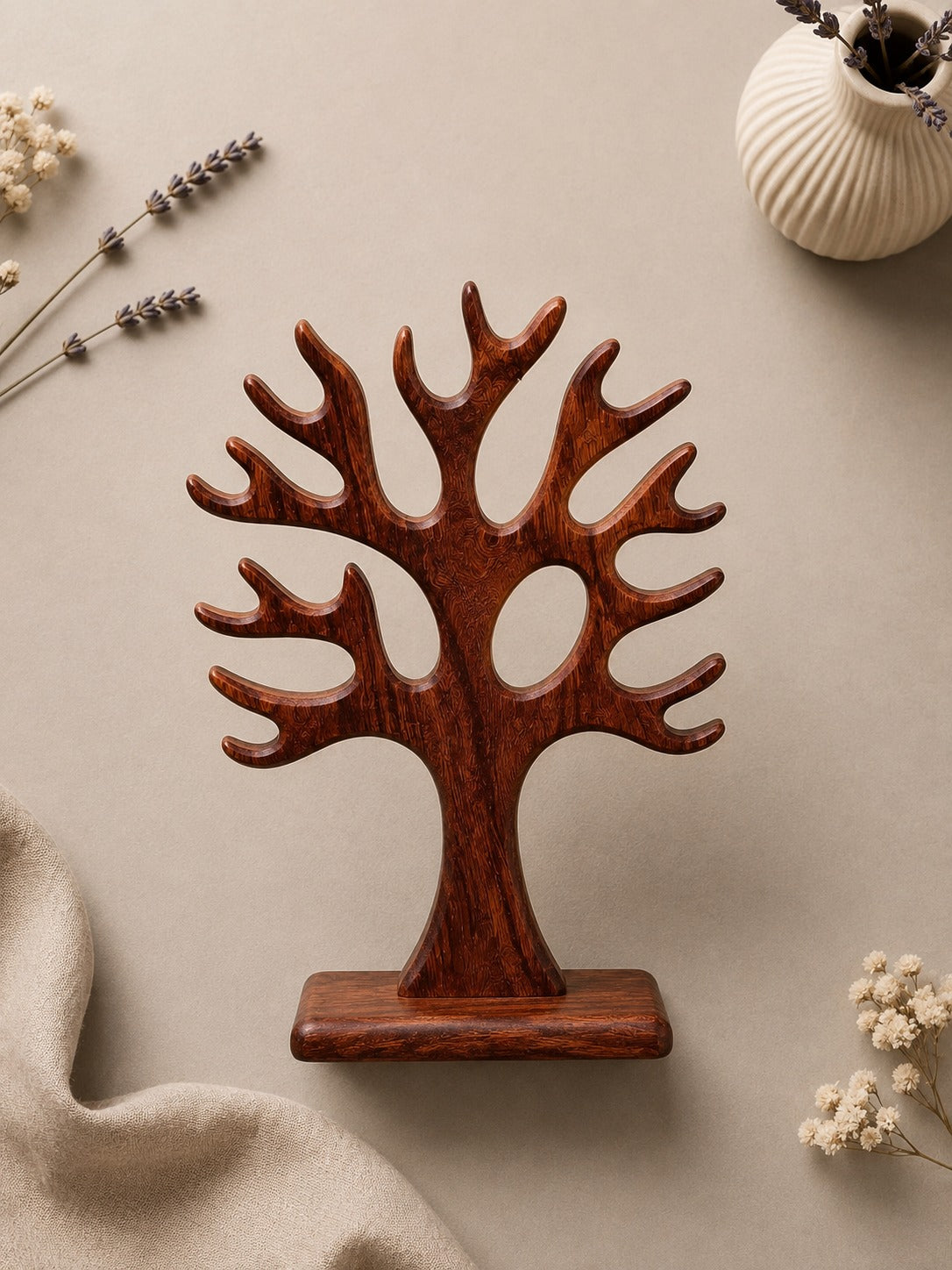 Handcrafted Heritage Wooden Jewelry Tree