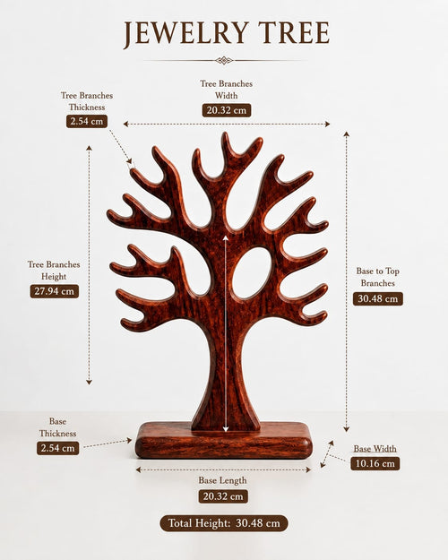 Handcrafted Heritage Wooden Jewelry Tree