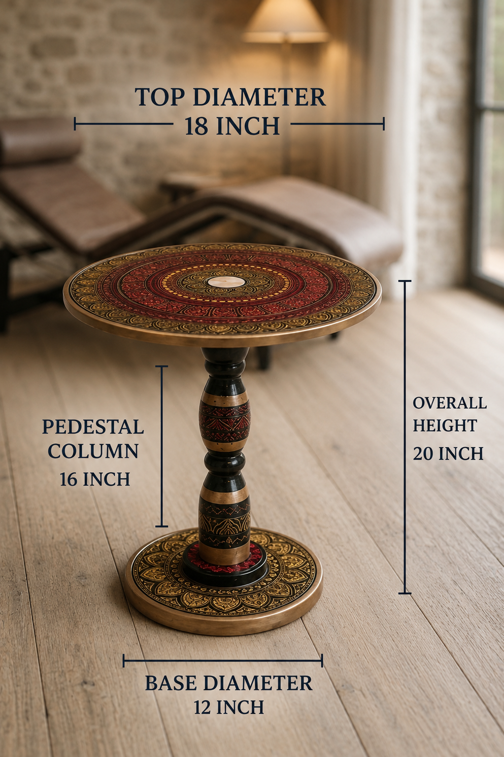 Jindari/ Royal Mandala Wooden Table