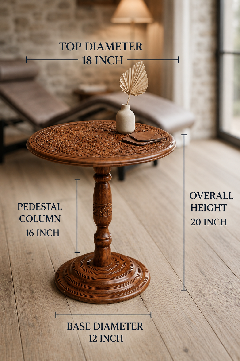Combo Deal-Handcrafted Carved Wooden Table & Key Holder